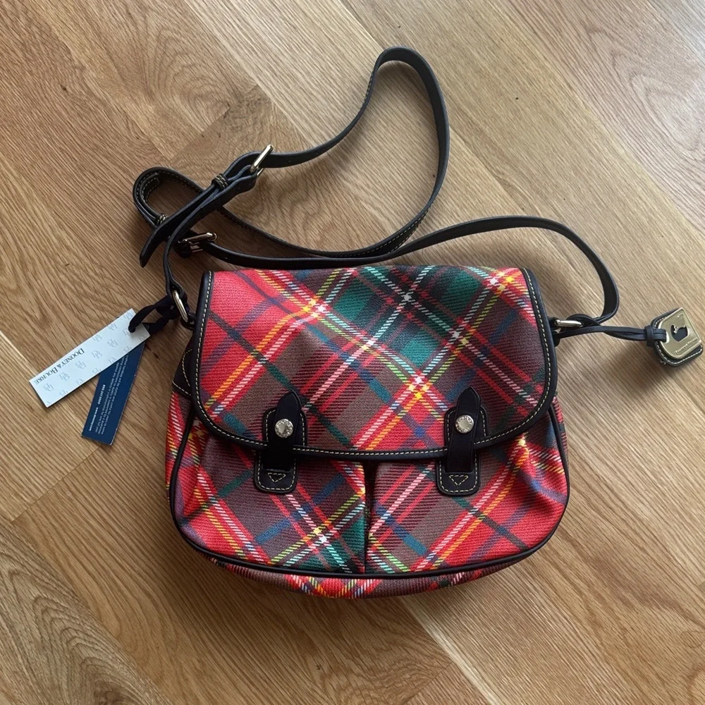 Dooney & Bourke Tartan Plaid Crossbody Bag – Red/Green Holiday Collection - Picture 1 of 4